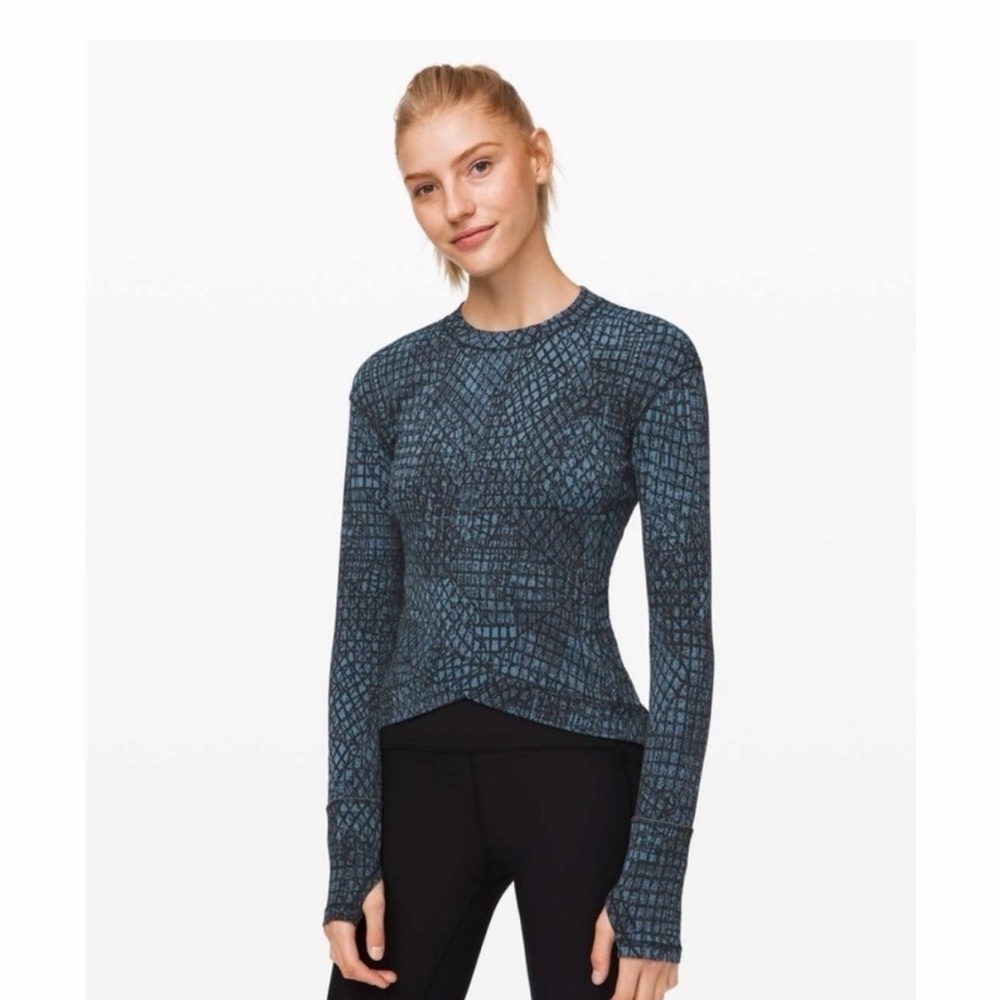 Lululemon Close To Crossing Long Sleeve Tectonic Jacquard Shipmate Top - Small